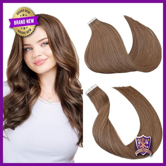 16 Inch Tape In Human Hair Extensions 20pcs 50g Thick Ends Straight main image 4